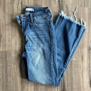 Vintage CJLA Lennox frayed-edge cut-off cropped boot cut jeans, size 0/24